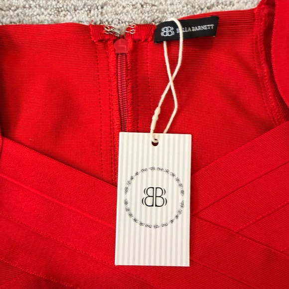 NWT Bella Barnett Bodycon Red Midi Dress Womans SZ. 6 Bandage Dress Holiday - Picture 6 of 14